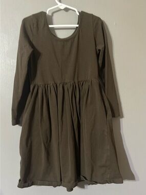 Girls Long Sleeve Chocolate Brown Twirl Dress - Casual Knit size 6 Girls